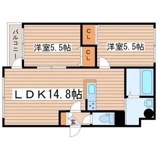 ラカーサフェリーチェ発寒【1階】の間取り