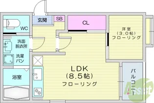 REGALEST東照宮南【1階】の間取り