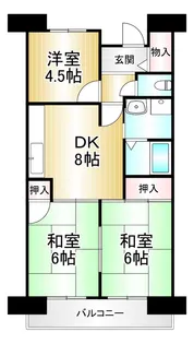 サンラフレ出来島7号棟【4階】の間取り