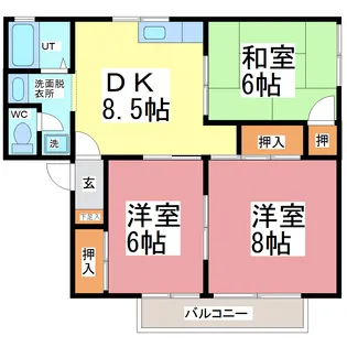 セジュールみのり2【2階】の間取り