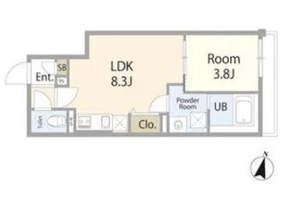 リーデンス名古屋駅西【4階】の間取り