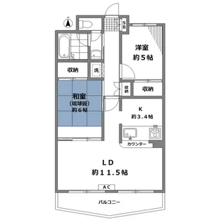 ハッピーサイドレジデンスII【2階】の間取り