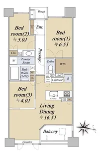 Brillia WELLITH文京千駄木【5階】の間取り