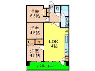 プレジ-ル三ノ宮IIの間取り