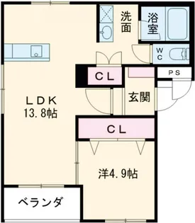 グランプラス南星B【2階】の間取り
