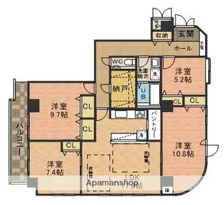 レジデンス市川【7階】の間取り