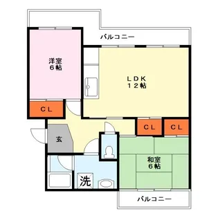 ヴィラ広野【1階】の間取り