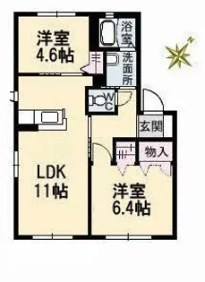 木もれ陽 二番館【1階】の間取り