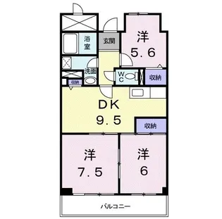 エステートピア小田原【3階】の間取り