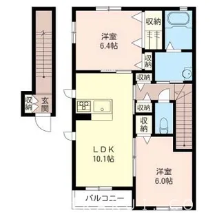スカイビューA【2階】の間取り