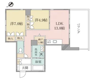 (シニア限定)ヘーベルヴィレッジ西船橋駅前~パティオメープル~【4階】の間取り