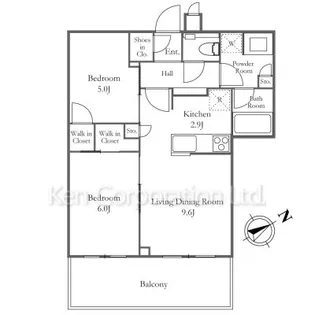 ザ・パークハウス戸越公園タワー【12階】の間取り