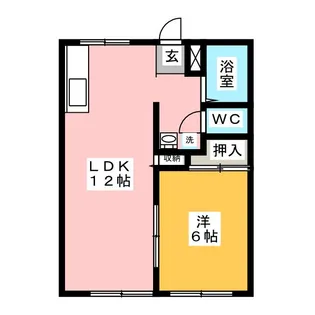 カンザヴィレッヂC【1階】の間取り
