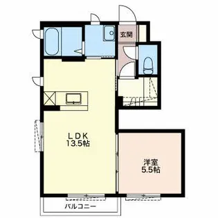 コンシェルジュ川合B【1階】の間取り