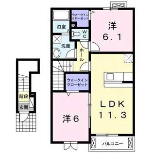 グット プレイスB【2階】の間取り