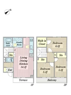 グリシーヌ ヴィラIIIの間取り