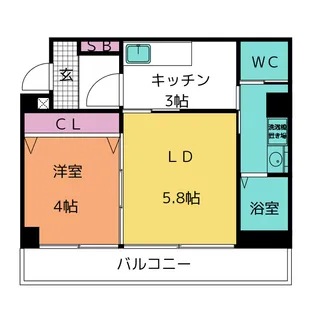 アクアグラス東雲橋【4階】の間取り