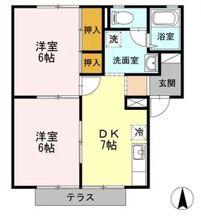 プレジールSANYO C棟【2階】の間取り