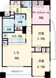 パークキューブ京王八王子II【12階】の間取り