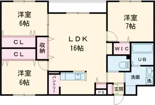 クレールマンション湯川【3階】の間取り