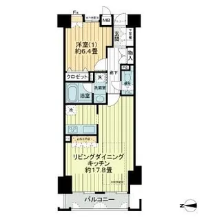 ベルヴィ高瀬川【4階】の間取り