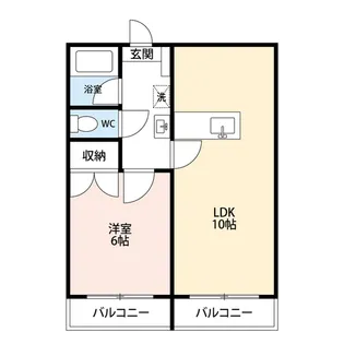 ラフォルテ美咲【2階】の間取り