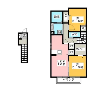 サンシャインヒルズM A棟【2階】の間取り