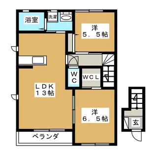 クレドール三輪 E棟【2階】の間取り