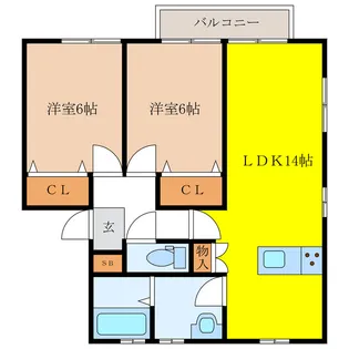 コスモスヤエAB【2階】の間取り