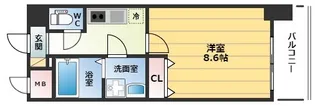 エスリード大阪天満宮【10階】の間取り