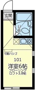 ユナイト小向仲野パールバックの杜【1階】の間取り