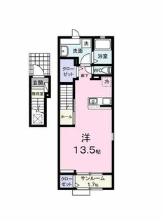 トゥルーバスティアン【2階】の間取り