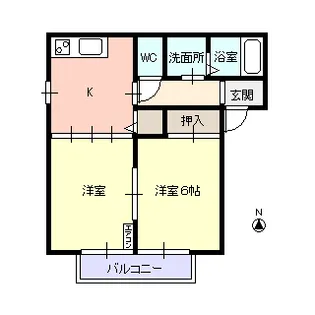 フレール五日町B【2階】の間取り