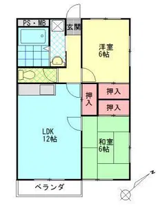 太陽田室ハイツ【2階】の間取り