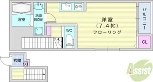 ウエノハイツ一本杉町【2階】の間取り