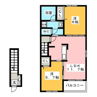 ジュピター築捨 A【2階】の間取り