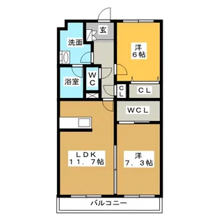 スカイヒルズ富士インター【1階】の間取り