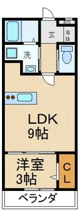 シュシュ牧野阪【3階】の間取り