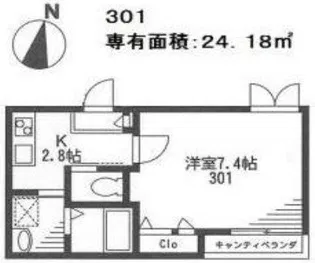 ネオ・クリスタルビル・ネジメ【3階】の間取り