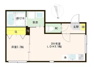 ハーモニーテラス梅田XVIII【2階】の間取り
