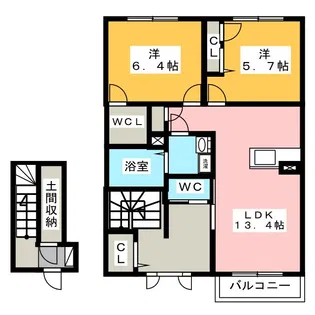 メゾン ド オリーブA【2階】の間取り
