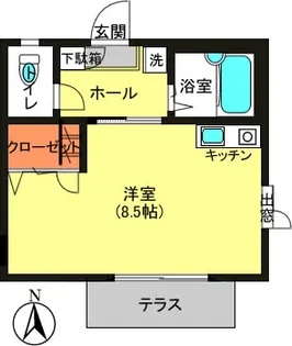 パシオーネ千早【1階】の間取り