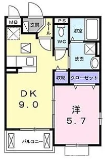 グランソレイユ楠葉III【1階】の間取り