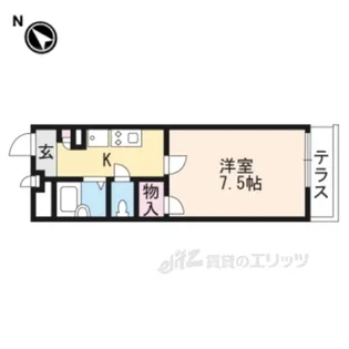 レオパレスパルティール北堀池【1階】の間取り