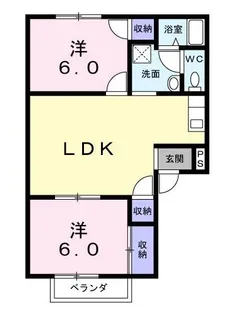 2LDKの間取り画像