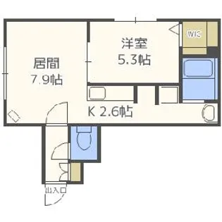 グランメール北23West【2階】の間取り