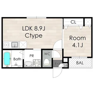 アバンティオ西住之江【3階】の間取り