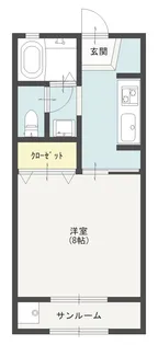 サンリヴィエール【1階】の間取り