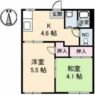 岡山県倉敷市川入【アパート】の間取り