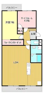 フローラ蜆塚II【4階】の間取り